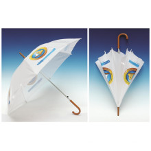 Auto Open Werbung Holzgriff Straight Umbrella (SK-009)